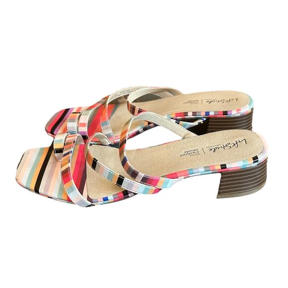 Life Stride Jasmine Soft System Multi Colored Strapy Women's Size 11W Sandals - Picture 4 of 9